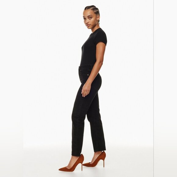 Denim Forum The Arlo High Rise Straight 28L Corduroy Jeans Black Size 28 - Picture 4 of 7